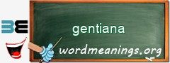 WordMeaning blackboard for gentiana